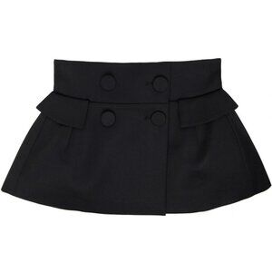 Kimhekim Black Bella Double Breasted Button Front Corset Belt Mini Skirt Small